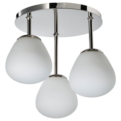 DEJSA Lámpara de techo, 3 luces, cromado/blanco vidrio