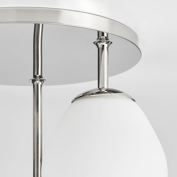 DEJSA Lámpara de techo, 3 luces, cromado/blanco vidrio