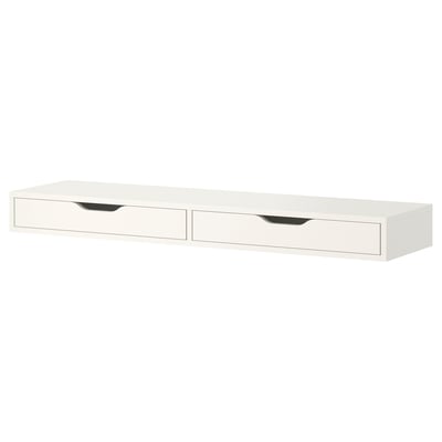 EKBY ALEX Repisa con cajones, blanco, 119x29 cm
