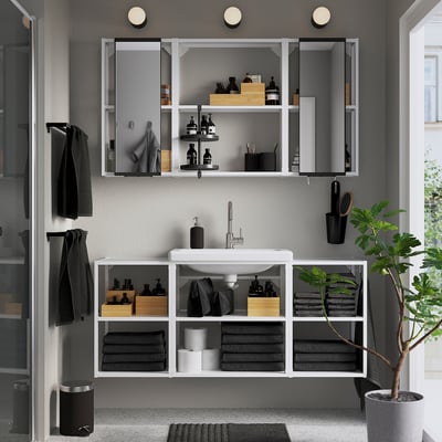 ENHET Baño, blanco, 140x43x65 cm