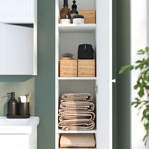 ENHET Mueble alto con puerta, blanco, 30x32x180 cm