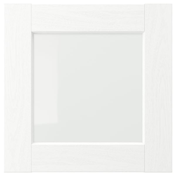 ENKÖPING Puerta de vidrio, blanco efecto madera, 40x40 cm