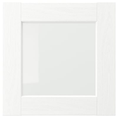 ENKÖPING Puerta de vidrio, blanco efecto madera, 40x40 cm