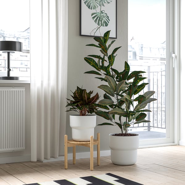 FÖRENLIG Macetero, interior/exterior blanco, 24 cm