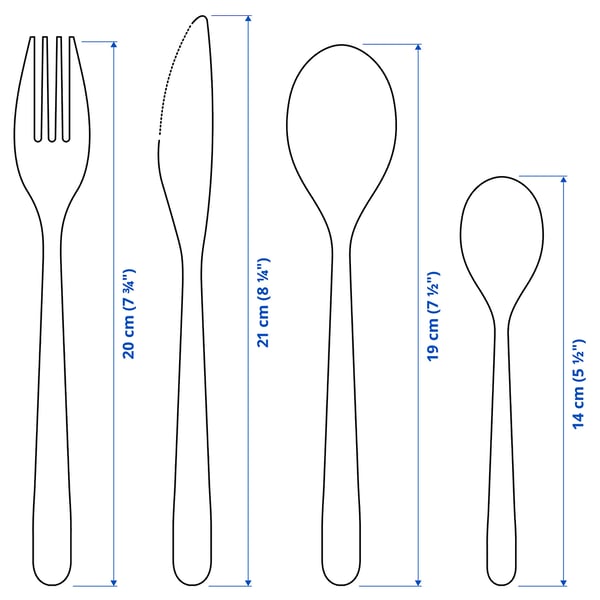 FÖRNUFT Set cubiertos, 24 piezas, acero inoxidable