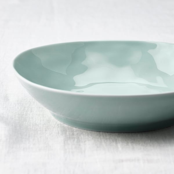 FORELLTETRA Plato hondo, turquesa/gris, 21x19 cm