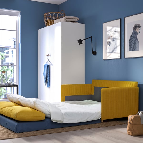 FRIDHULT Sofá cama, Skiftebo amarillo