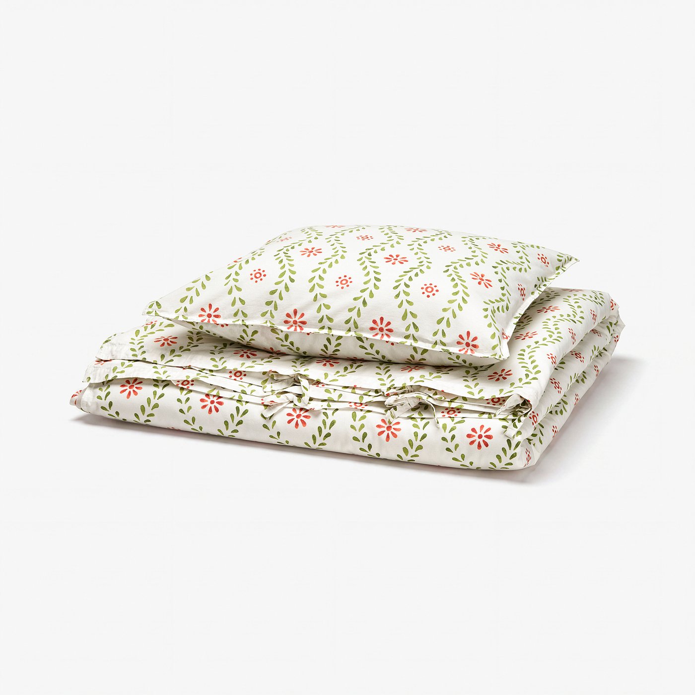FYRISVIDE Funda plumón con funda almohada, blanco/flores, 150x200/50x60 cm