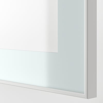 GLASSVIK Puerta de vidrio, blanco/menta vidrio incoloro, 60x64 cm