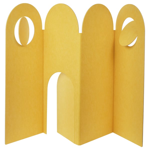 GREJSIMOJS Biombo, amarillo/gris, 190x120 cm