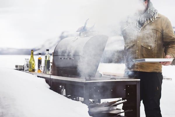 GRILLSKÄR Parrilla a carbón, negro/acero inoxidable ext, 86x61 cm