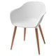 GRÖNSTA Silla con apoyabrazos para terraza, blanco/café claro/madera