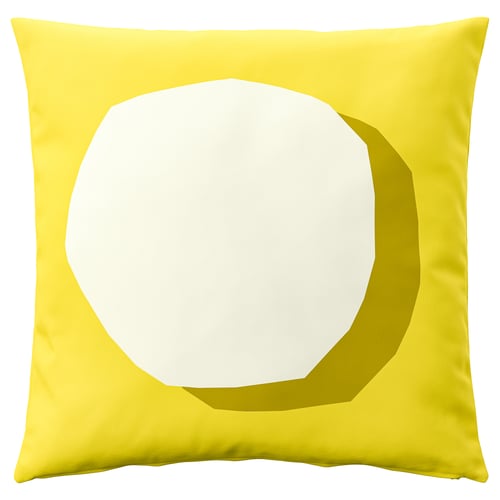 GULLBERGSÖ Funda de cojín, amarillo blanco/ext int, 50x50 cm