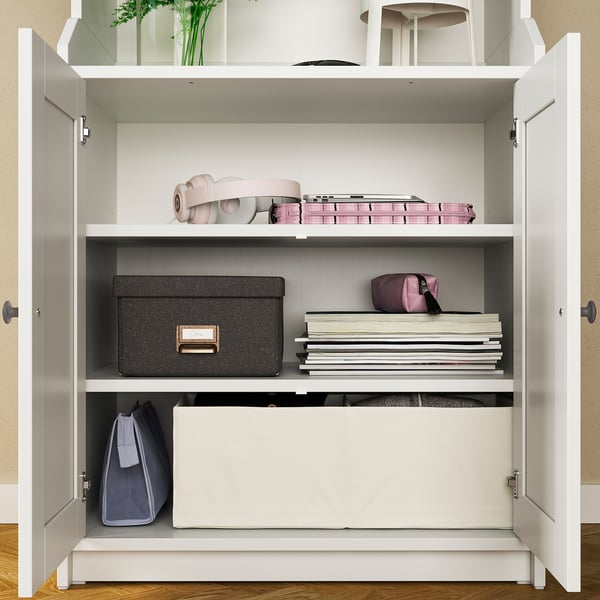 HAUGA Mueble de almacenamiento, blanco, 139x46x199 cm