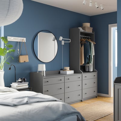 HAUGA Mueble de almacenamiento, gris, 208x199 cm