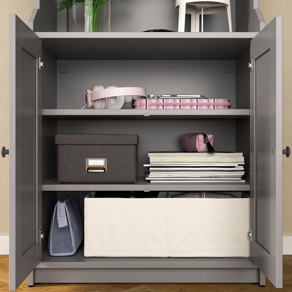 HAUGA Mueble de almacenamiento, gris, 139x46x199 cm