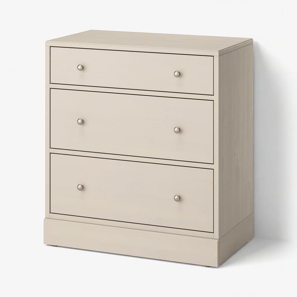 HAVSTA Cómoda con 3 cajones, taupe, 81x47x89 cm