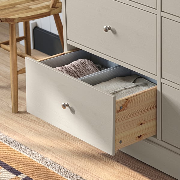 HAVSTA Cómoda con 6 cajones, taupe, 121x47x89 cm