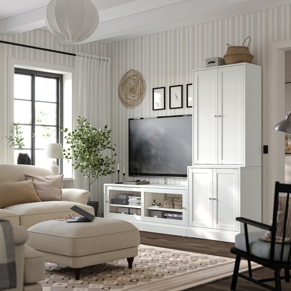 HAVSTA Rack de TV, blanco, 241x47x212 cm
