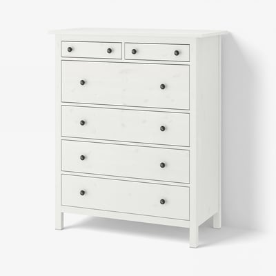 HEMNES Cómoda con 6 cajones, tinte blanco, 108x131 cm