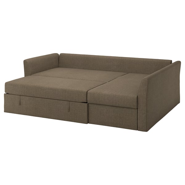 HOLMSUND Sofá cama esquinero L, Kilanda café