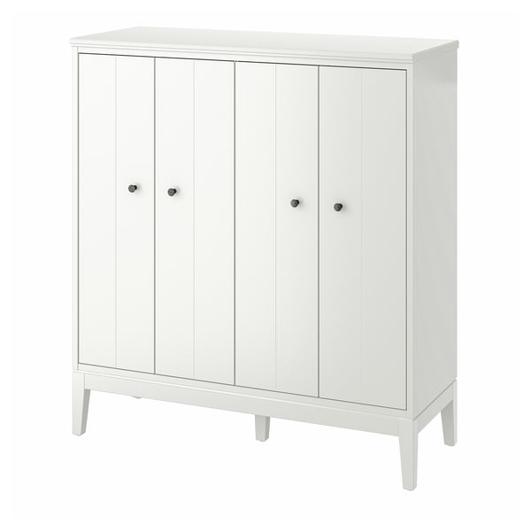IDANÄS Mueble puertas plegables, blanco, 121x135 cm