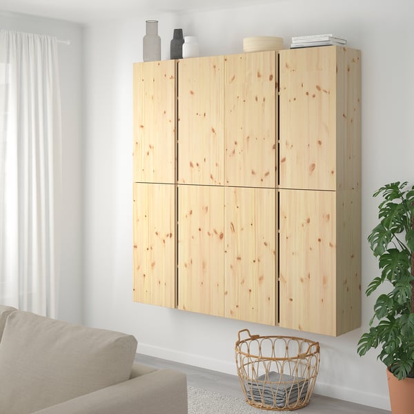 IVAR Mueble mural, pino, 160x30x163 cm