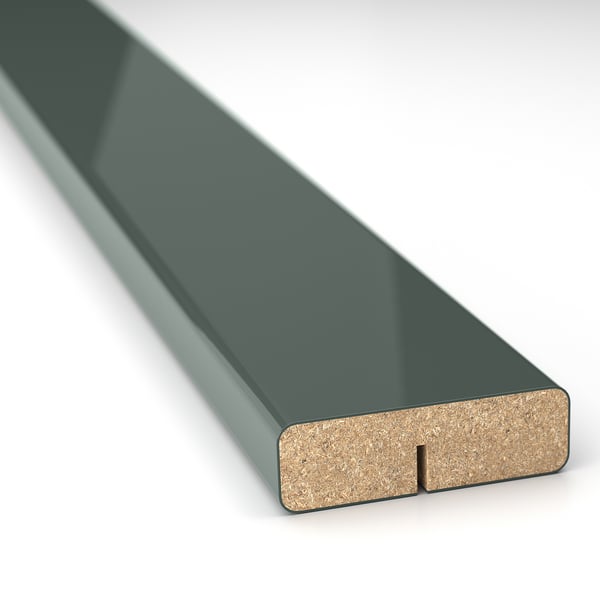 KALLARP Moldura, alto brillo gris oscuro-verde, 221 cm
