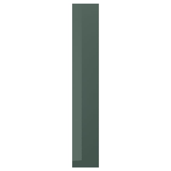 KALLARP Panel lateral, alto brillo gris oscuro-verde, 39x240 cm