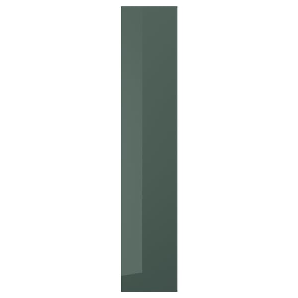 KALLARP Puerta, alto brillo gris oscuro-verde, 40x200 cm