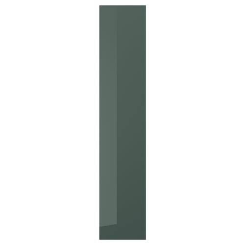 KALLARP Puerta, alto brillo gris oscuro-verde, 40x200 cm