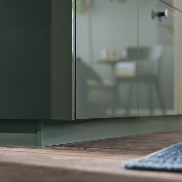 KALLARP Zócalo, alto brillo gris oscuro-verde, 220x8 cm