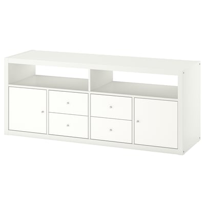 KALLAX Rack de TV, blanco, 147x39x60 cm