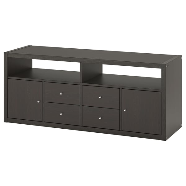 KALLAX Rack de TV, negro, 147x39x60 cm