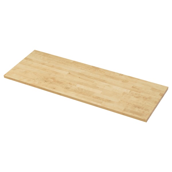 KARLBY Cubierta de cocina, abedul/chapa, 186x3.8 cm