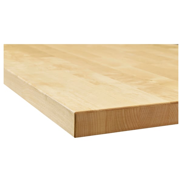 KARLBY Cubierta de cocina, abedul/chapa, 186x3.8 cm
