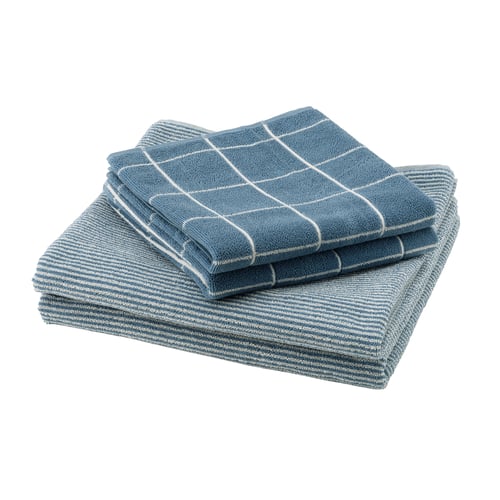 KLASESPIREA Toalla, set de 4, azul, 50x100/70x140 cm