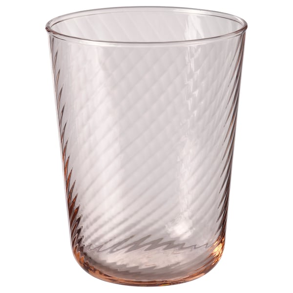 KLIPPLAX Vaso, rayas rosado, 25 cl