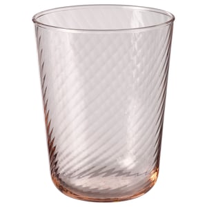KLIPPLAX Vaso, rayas rosado, 25 cl