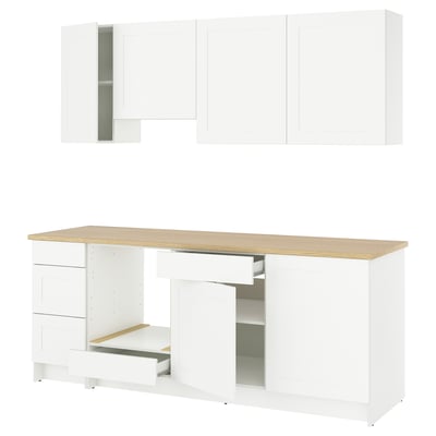 KNOXHULT Combinación muebles de cocina, blanco estructura, 220x61x220 cm