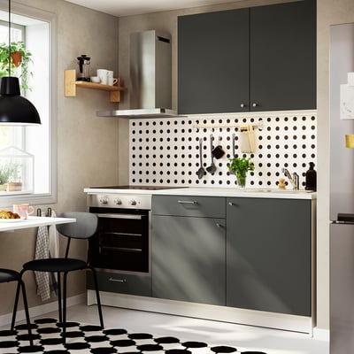 KNOXHULT Combinación muebles de cocina, Gris oscuro, 180x61x220 cm