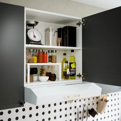 KNOXHULT Mueble mural, Gris oscuro, 60x60 cm