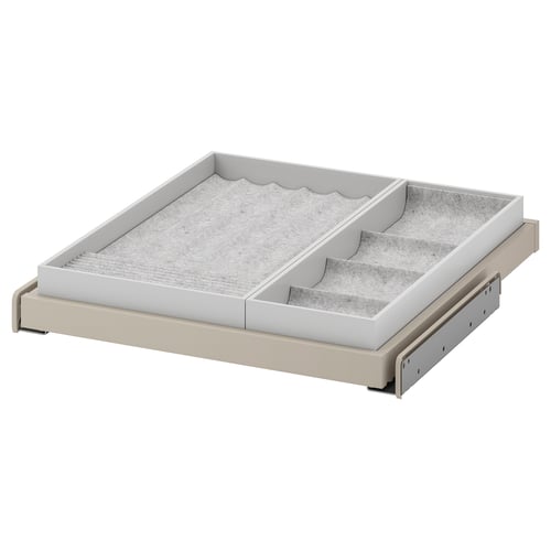 KOMPLEMENT Bandeja extraíble con accesorio, taupe/gris claro, 50x58 cm