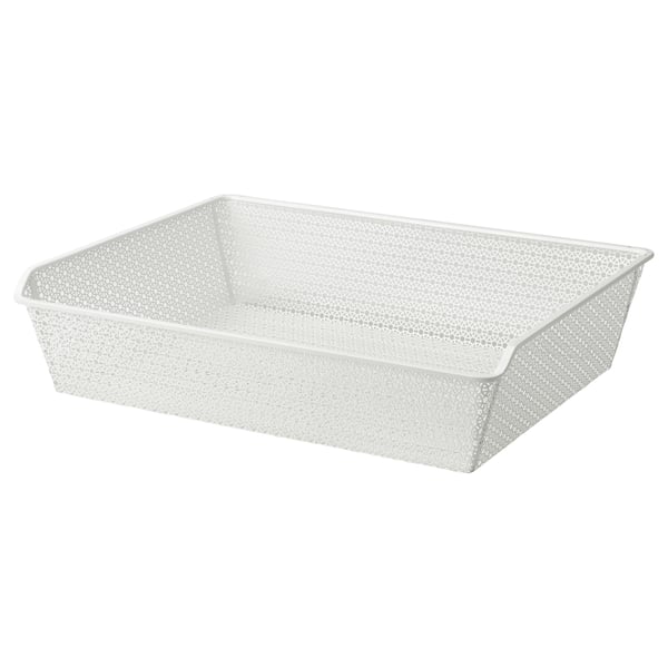 KOMPLEMENT Canasto metal con riel extraíble, blanco, 75x58 cm