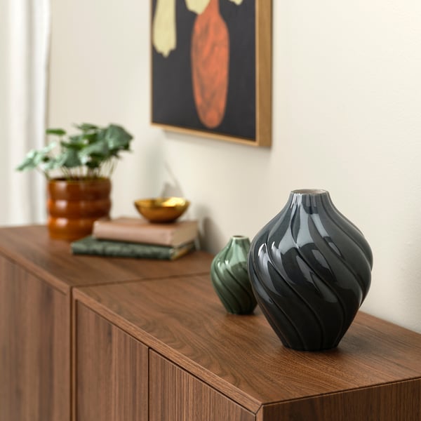 KORNSPARV Florero, turquesa claro, 22 cm