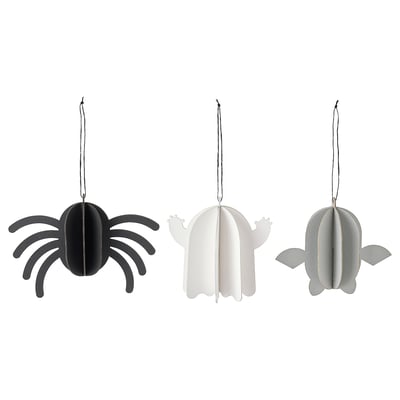 KUSTFYR Adornos colgantes, set de 3, formas variadas