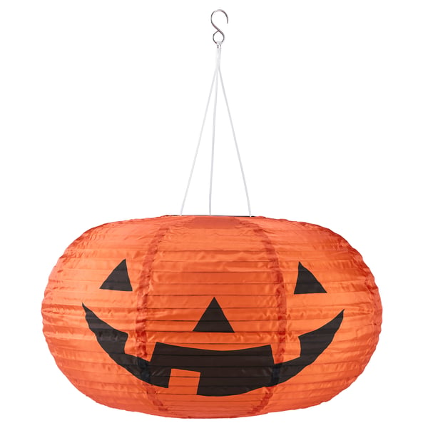 KUSTFYR Lámpara de techo LED, calabaza a pilas/ext naranjo