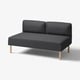 LILLEHEM Módulo sofá de 2 cuerpos, Gunnared/Gris oscuro madera