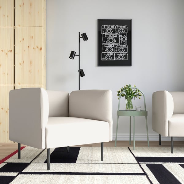 LILLEHEM Sitial, Vissle/beige metal