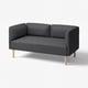 LILLEHEM Sofá modular 2 cuerpos, Gunnared/Gris oscuro madera